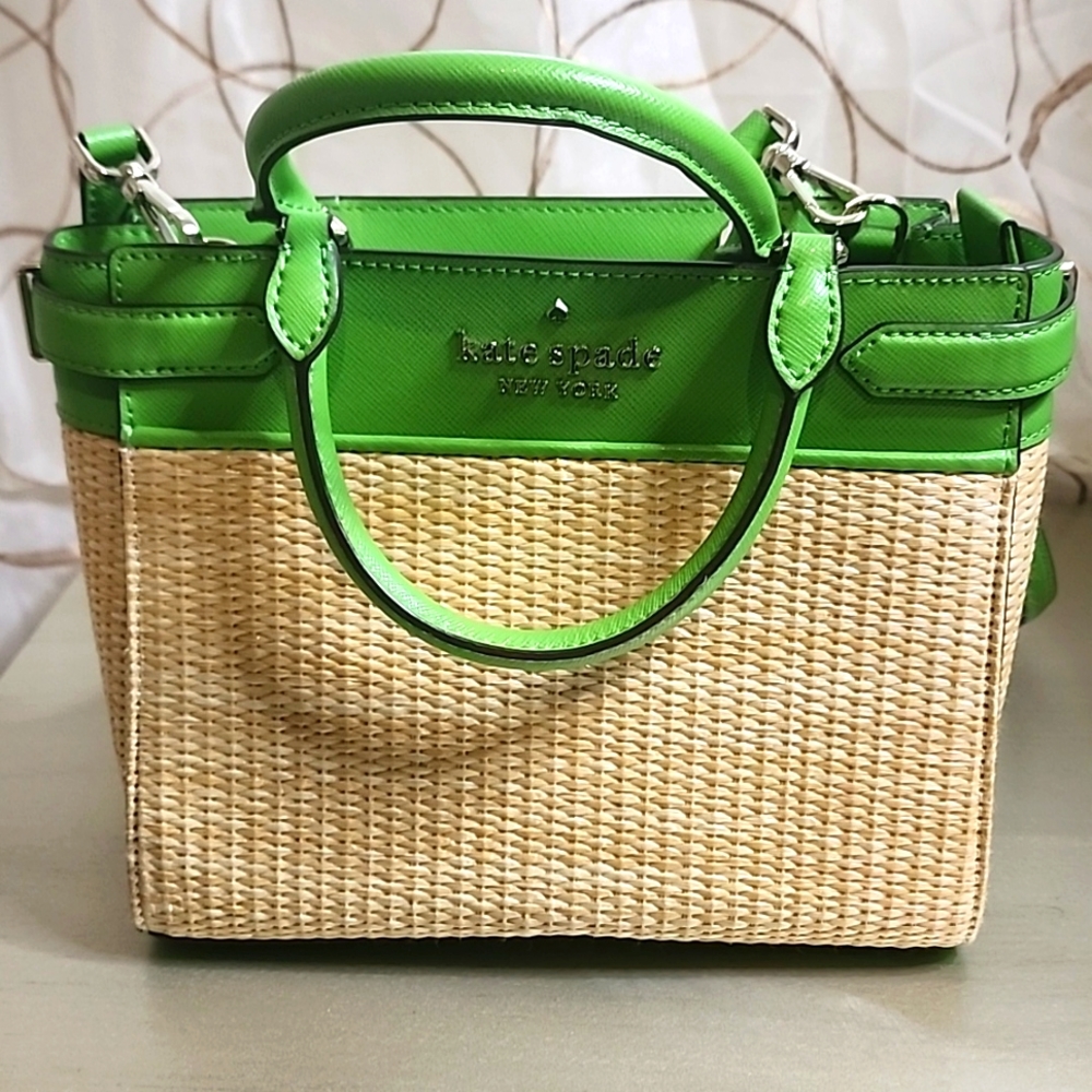 $385 kate spade staci straw small satchel